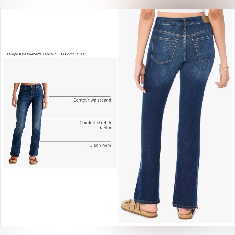 🐣Aeropostale mid rise Boot Cut Jeans - Dark Blue size 12R NWT